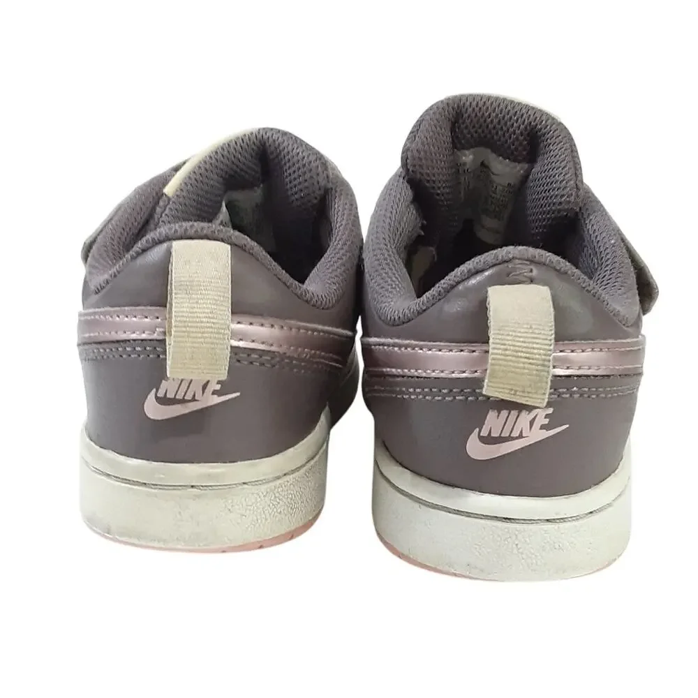Nike Court Borough 2 Low Top Leather Sneakers Violet Purple Girls 13 Basketball
